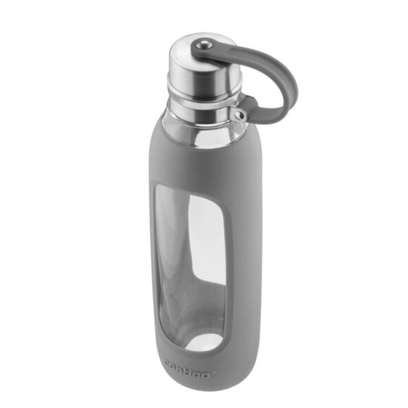 Contigo 20 oz Glass Bottle with Loop, Gray